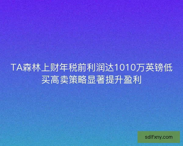 TA森林上财年税前利润达1010万英镑低买高卖策略显著提升盈利
